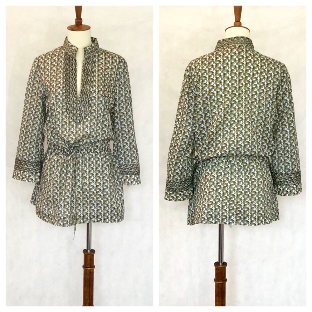 Tory Burch Adelaide Elephant Pattern Tunic - Picture 2 of 8